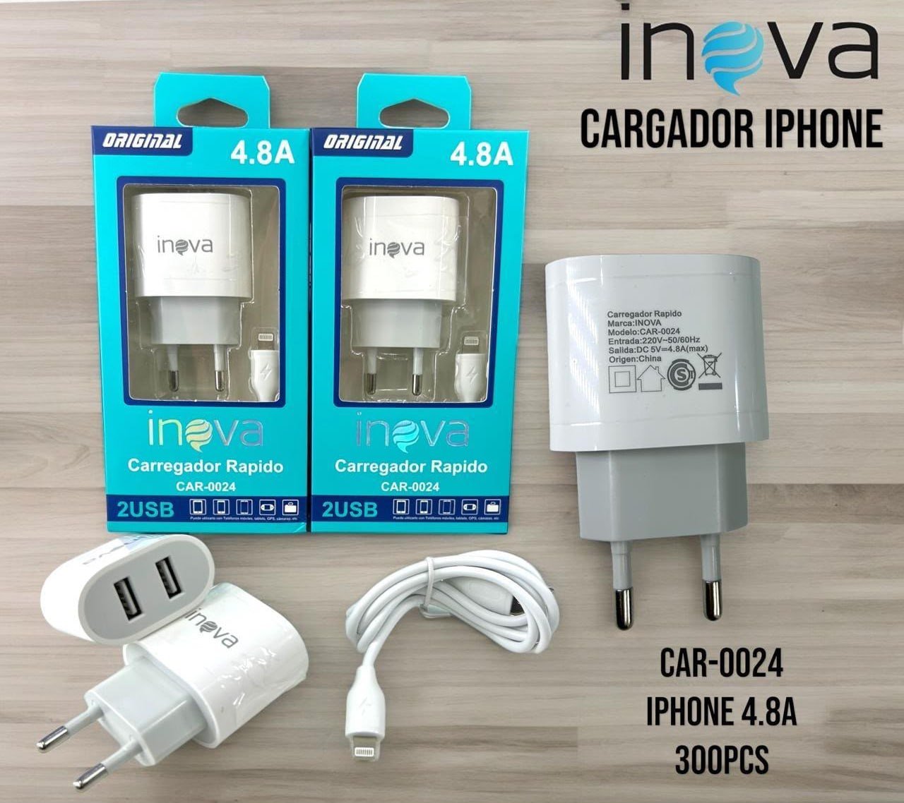 Cargador iPhone Inova 4.8A CAR-0024